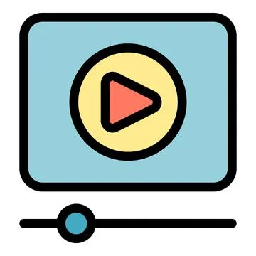 Video player interface showing play button and progress bar 스톡 일러스트