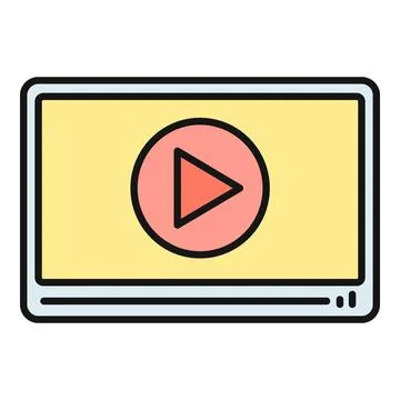 Video player interface showing play button icon Stock Illustration