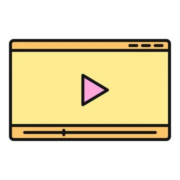 Video player interface showing play button icon Stock Illustration