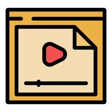 Video player interface showing progress bar and play button Illustrazione stock