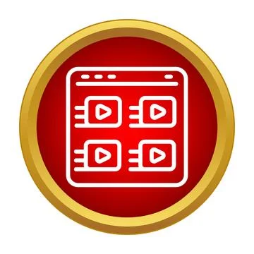 Video player interface showing streaming application content icon Illustrazione stock