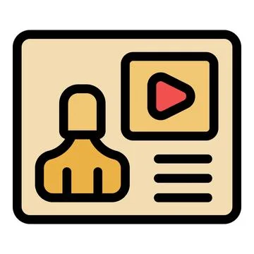 Video player interface showing user profile and play button Stock Illustration