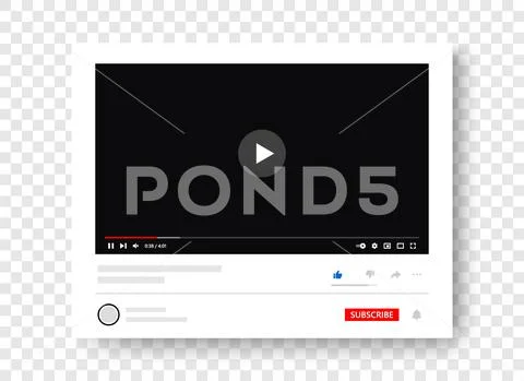 Video player interface with subscribe elements. Video full frame ...