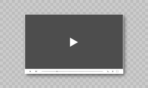 A video player interface template. The control bar with playback controls, pr Illustrazione stock