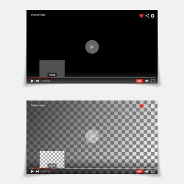Video Player Interface Template Vector. Modern Flat Video Player Stock Illustration