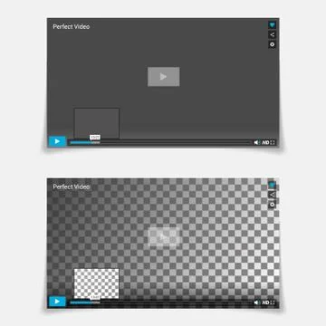 Video Player Interface Template Vector. Trendy Minimal Flash Interface In Social Illustrazione stock
