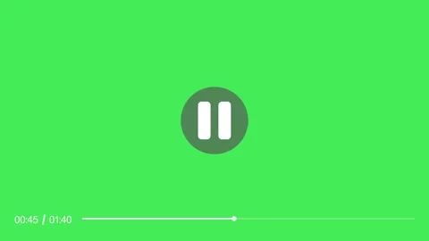 Video player interface with timer animation isolated on green background Stock Footage 333326800