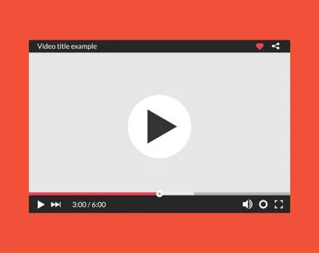 Video player interface web screen template. Media player window bar design Illustrazione stock