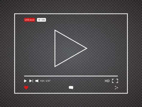 Video player. Interface web screen template. Social media player window bar d Stock Illustration