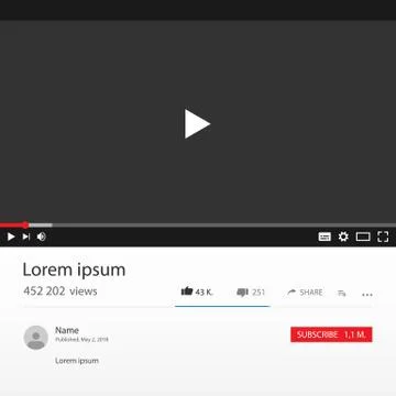 Video player Interface. Web site design. Template Internet media. Illustrazione stock