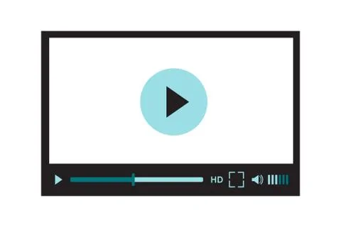 Video player interface for web site design or mobile application. Vector Stock Illustration