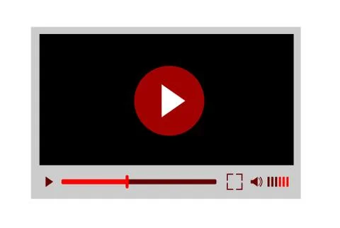 Video player interface for web site design or mobile application. Vector Stock Illustration