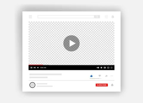 Video player interface with web subscribe elements. Multimedia player interface Stock Illustration