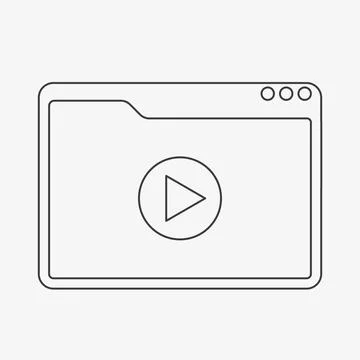Video player internet browser on white background Stock Illustration