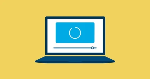 Video player on a laptop screen Stock Footage 118091312