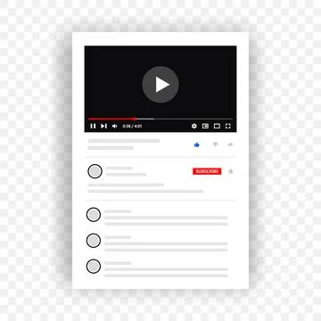 Video player mobile application. Video player with popular app interface Stock Illustration