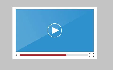 Video player for mobile applications and websites. Flat vector illustration 库存插图