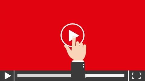 Video player motion 4k video. Hand presses play button Stock Footage 124489015