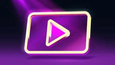 Video player, play button application, bar object. Vector illustration Stock Illustration