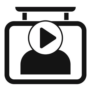 Video player with play button over user icon showing streaming platform Illustrazione stock