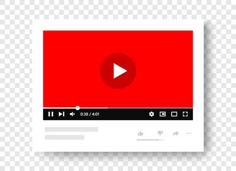 Video player with popular design elements. Video interface with like, dislike Stock Illustration