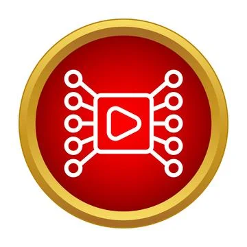 Video player processing network data on red button Illustrazione stock