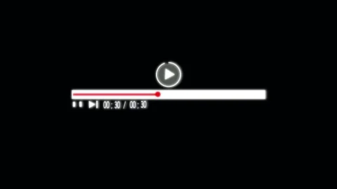 Video Player Progress Bar with Play Button and Time code interface.Bright i.. Stock Footage 321450096