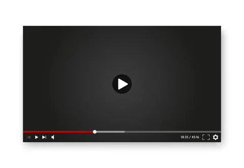 Video player. Realistic vector screen movie window template Stock Illustration