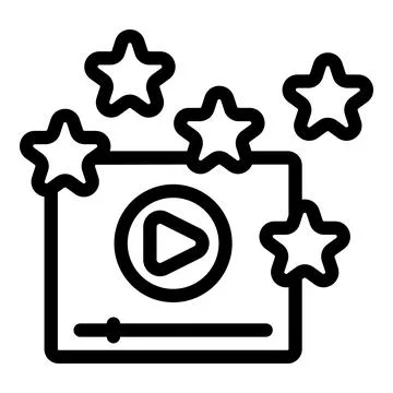 Video player receiving five star feedback rating for high quality content Stock Illustration