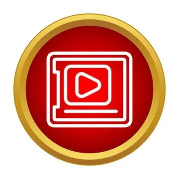 Video player screen with red play button icon Stockillustratie