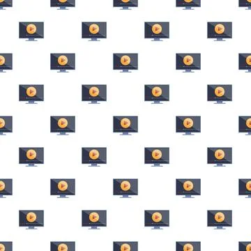 Video player screens seamless pattern for media content Stock Illustration