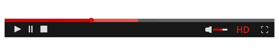 Video player scroll bar design interface. Stock Illustration