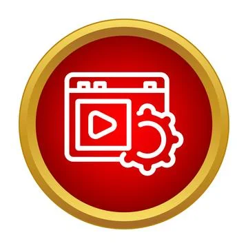 Video player settings customization in web browser interface Stock Illustration
