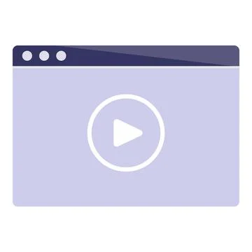 Video player showing play button in browser window Illustrazione stock