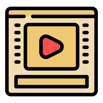 Video player showing play button within web browser window Illustrazione stock