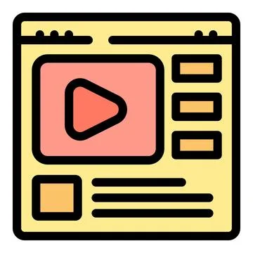 Video player showing on website interface for online streaming Illustrazione stock