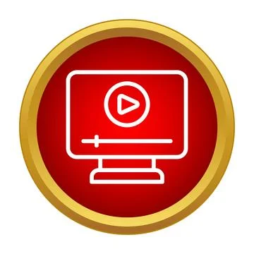 Video player streaming online content on computer monitor Stock Illustration