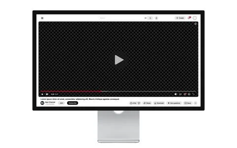 Video player streaming template light mode for web and mobile apps on pc screen Stock-Illustration
