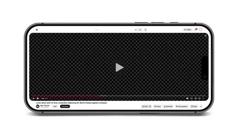 Video player streaming template light mode for web and mobile apps on smartphone Stock Illustration