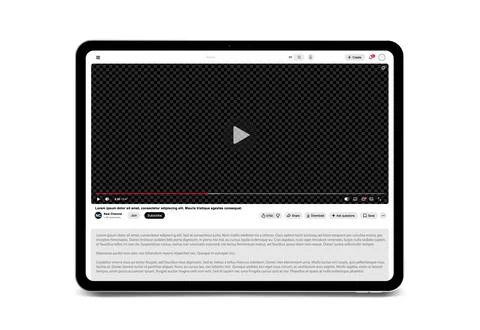 Video player streaming template light mode for web and mobile apps on tablet pc 스톡 일러스트
