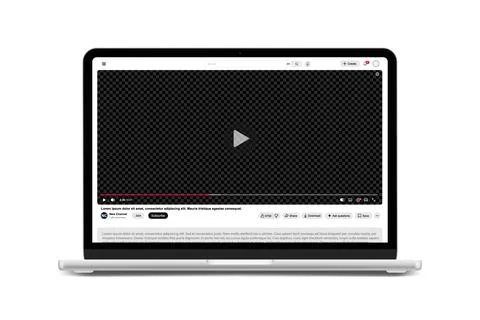 Video player streaming template light mode for web and mobile apps on laptop pc 스톡 일러스트