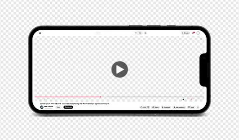 Video player streaming template light mode for web and mobile apps on smartphone Stock Illustration