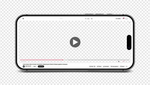 Video player streaming template light mode for web and mobile apps on smartphone Stock Illustration