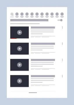 Video player template interface. Video hosting mockup, social media concept. Web Stock Illustration