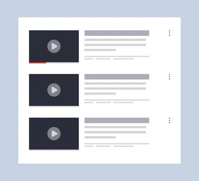 Video player template interface. Video hosting mockup, social media concept. Web Stock Illustration