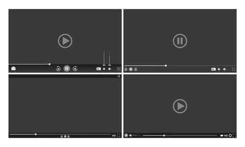 Video player template interface. Video hosting mockup, social media concept. Web Stock Illustration