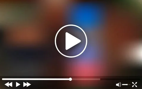 Video player template. Mockup frame design. Desktop monitor computer. Screen Stock Illustration