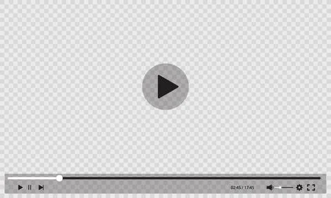 Video player transparent interface, menu buttons Illustrazione stock