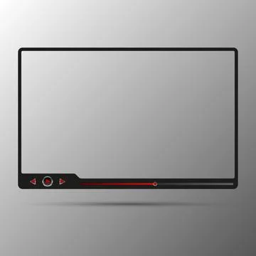Video player ui border frame with metallic buttons Stock Illustration