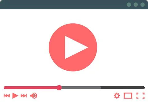 Video Player UI UX Web Design Template Stock Illustration